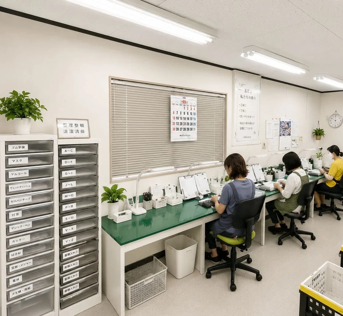 事務所内で作業するASfactoryのスタッフ
